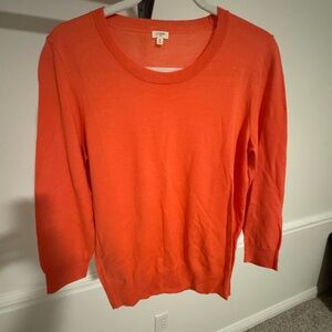 J. Crew Bright Orange Crew Neck Sweater